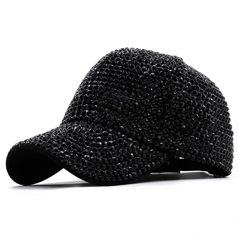 Luxury Sequined Rhinestone Pearl Diamonds Baseball Cap For Women Ladies Summer Hat Snapback Girl Hip Hop Hat Party Club Cap