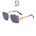 New Vintage Frameless Trimmed Metal Sunglasses for Men and Women Steampunk Personalized Gold Tiger Head Sunglasses