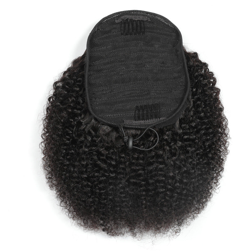 Afro Kinky Curly Human Hair Ponytail Natural Black Ponytail Extension