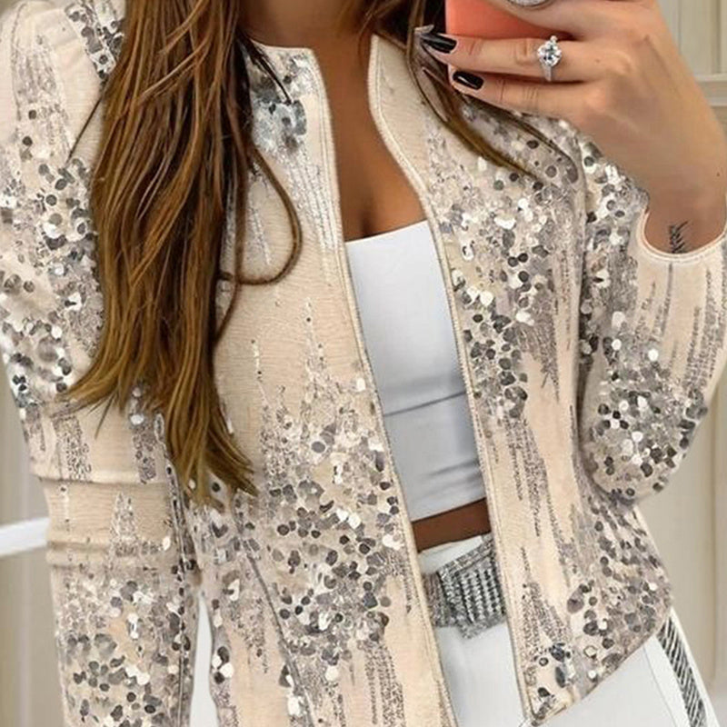 Women’s Sequined Zip-Up Jacket