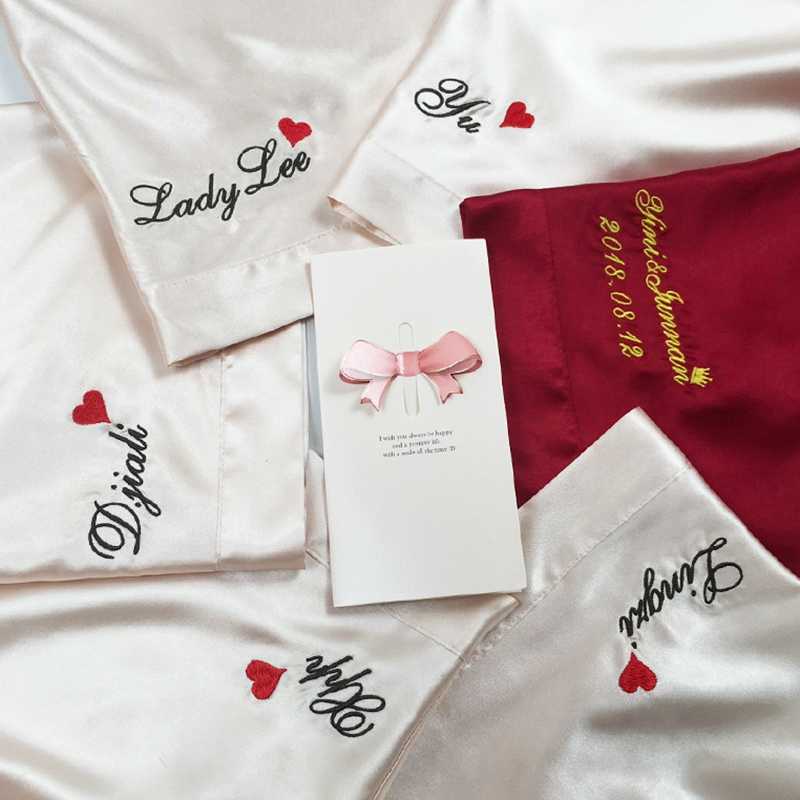 Custom Satin Bridesmaid Robes – Personalized with Name, Title, or Date | Wedding Party Gifts