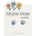 Hypoallergenic Silver Air Blue Opal Cluster Studs