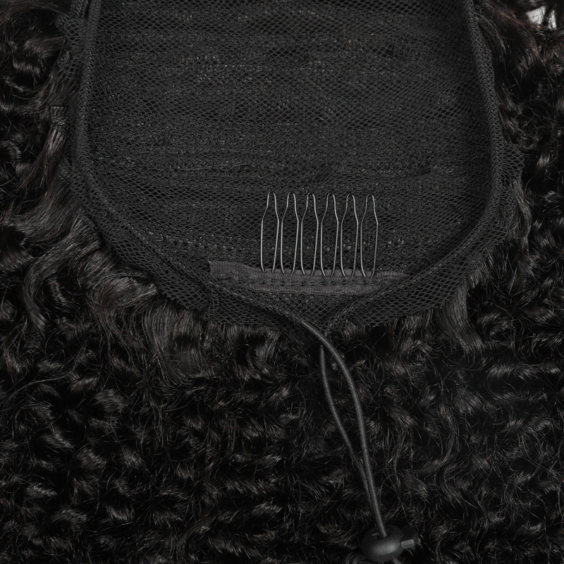 Afro Kinky Curly Human Hair Ponytail Natural Black Ponytail Extension