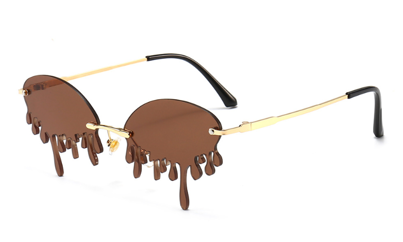 UV400 Trendy Tassel Sunglasses Fashion Retro Rimless Sun Glasses Steampunk Sunglasses Shades Funny Clouds Shaped Eyeglasses