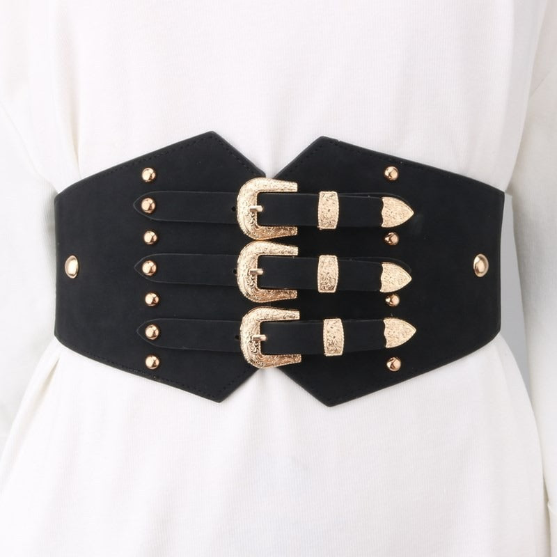 The Wide Cinch Belt — Black