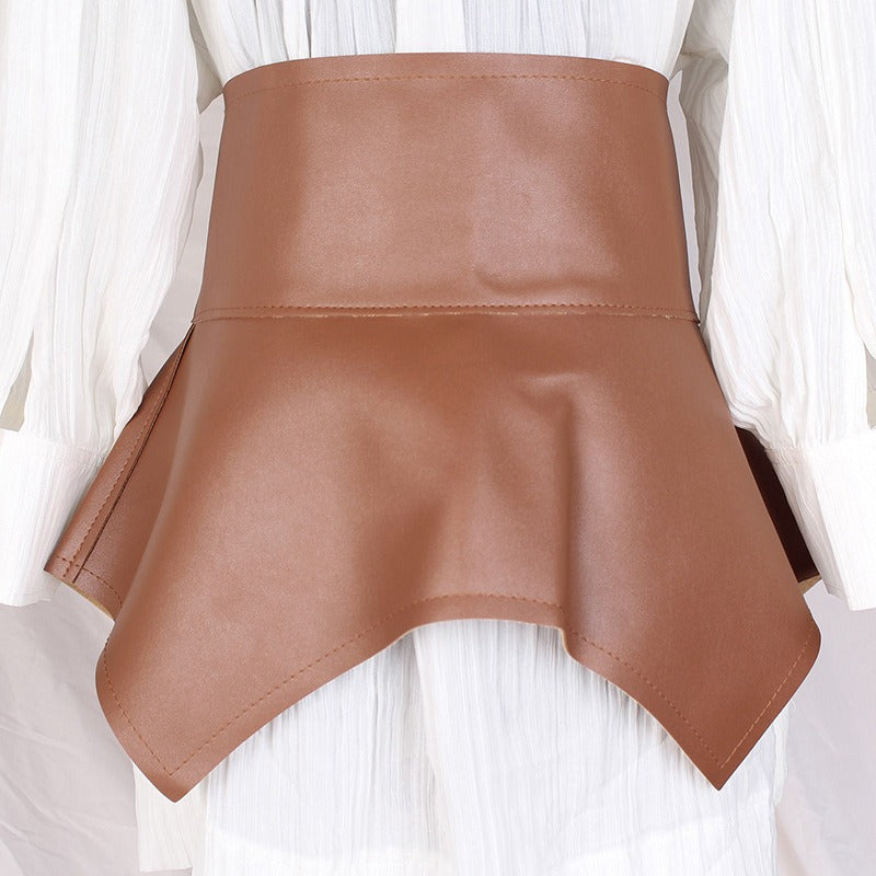 The Ruffle Peplum Waist Belt — Black