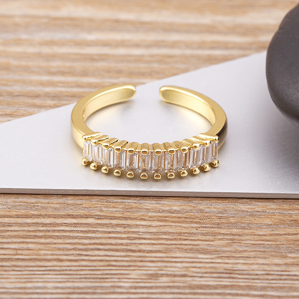 Zircon Geometric Open Ring III