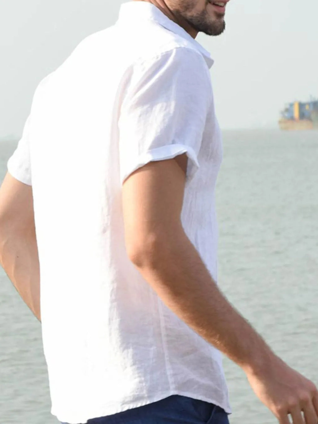 Men's Full Size Button Up Short Sleeve Shirt Plus Size