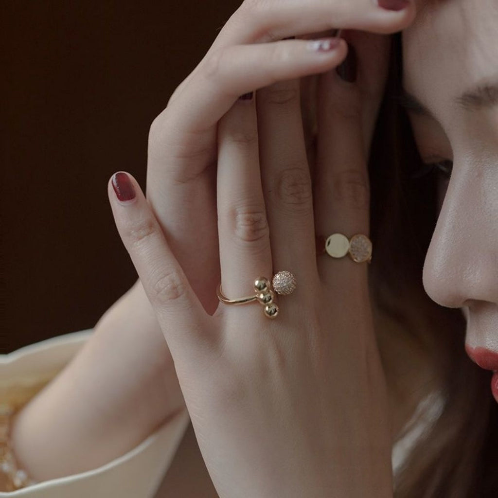 Open Ring With Micro-set Details Elegant And Stylish For Women