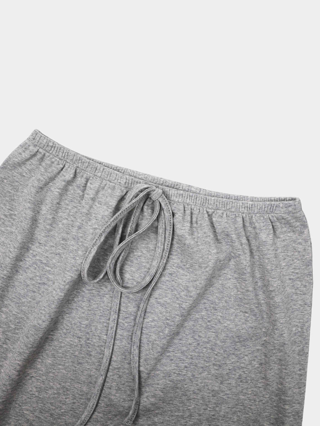 Straight Maxi Drawstring T-Shirt Skirt-Grey