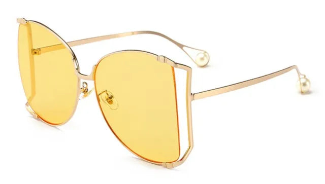 Oversize Square Sunglasses Women Metal Frame Fashion Luxury Hollow Frame Brand Sunglasses Female Gradient Shades