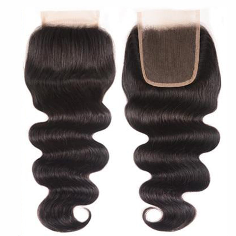 Junoda Hair Body Wave Bundles With 4x4 Lace Closure Peruvian Remy Human Hair Extension