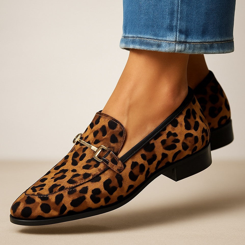 Leopard Print Pointed Toe Flats