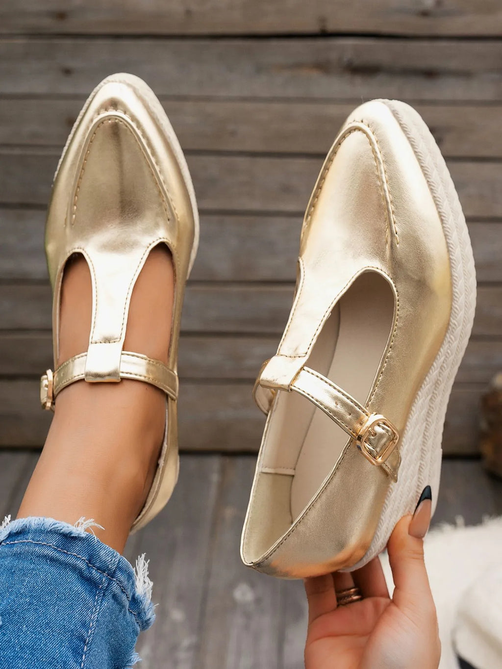 Point Toe Wedge Loafers