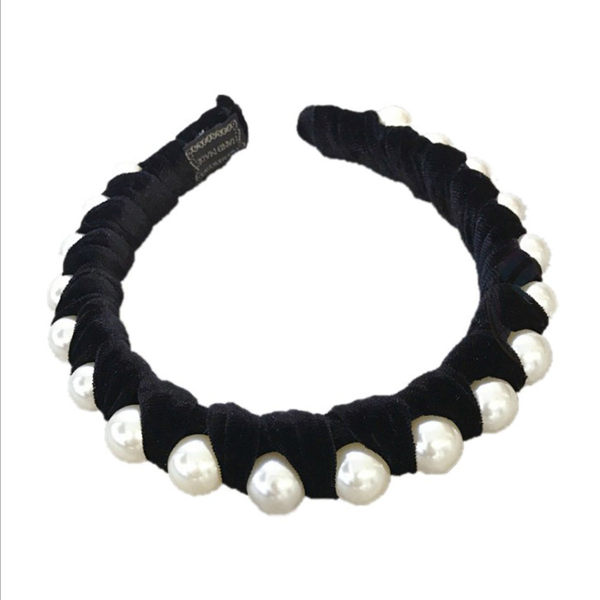 Large Pearl Hair Hoop Women's Beaded Wide Edge Hair Clip Fabric Wide Edge Head Band