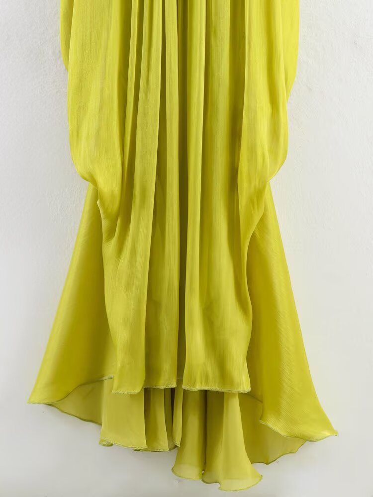 Summer Sexy Elegant Pleated Backless Strap Maxi Dress Party Dress