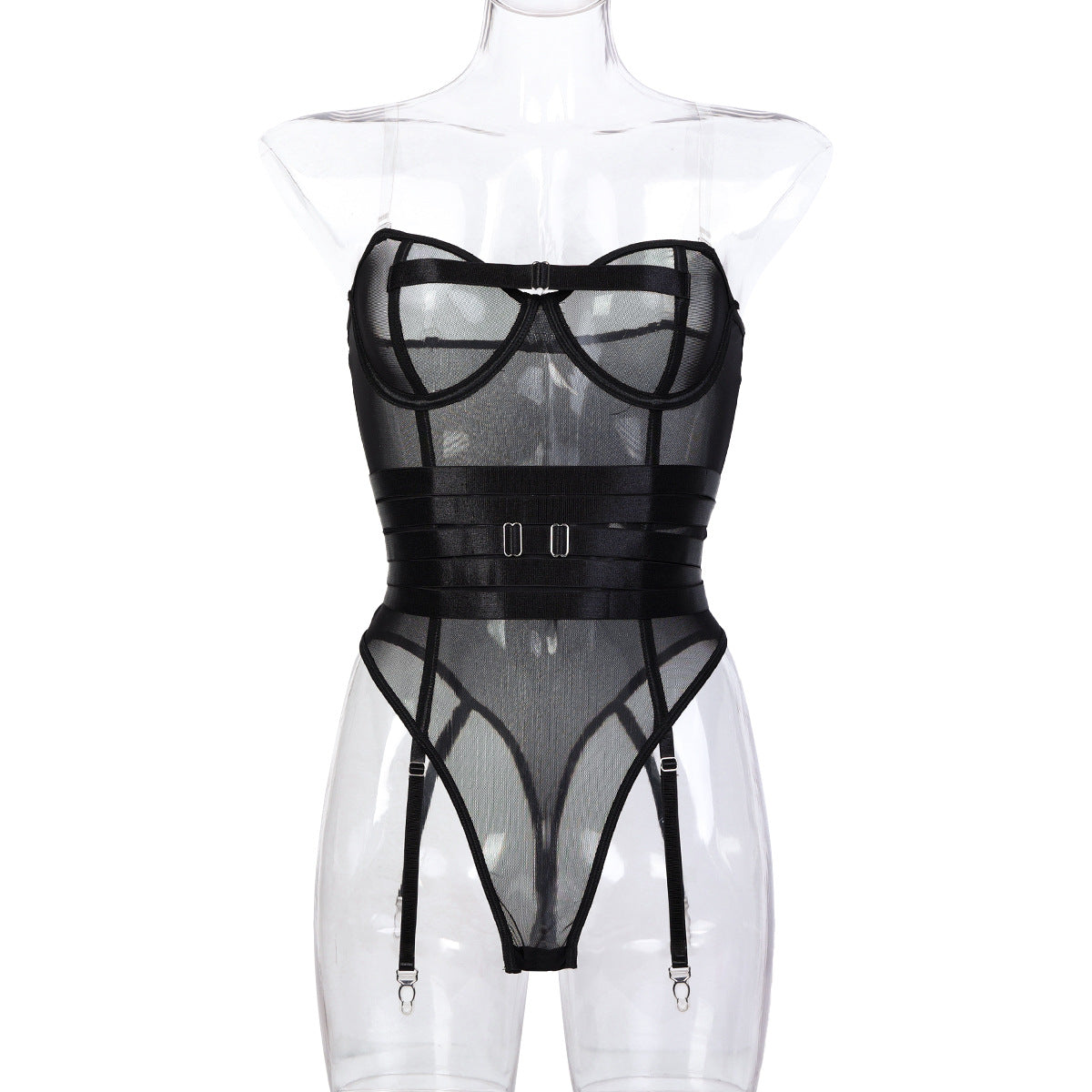 Style Transparent Invisible Strapless Bustier Corset Waist Belt Shapewear Bodysuit