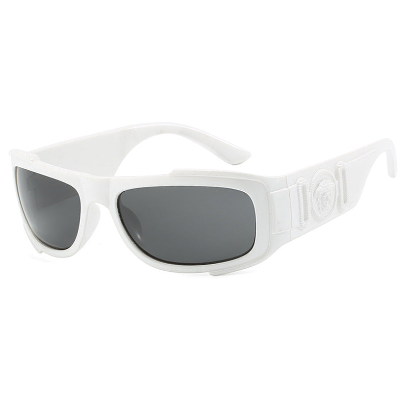 Small frame sunglasses Y2K lion head sports hip-hop European and American cycling sunglasses ins concave shaped outdoor sunglasses