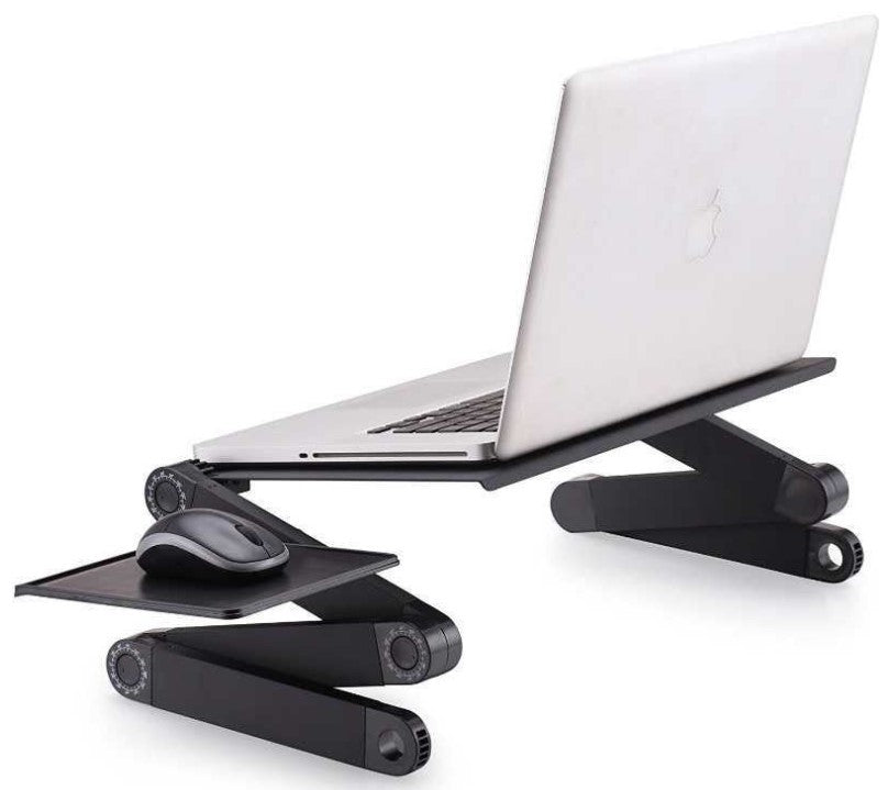 "Folding Adjustable Bed Study Desk - Aluminum Alloy Notebook Computer Stand