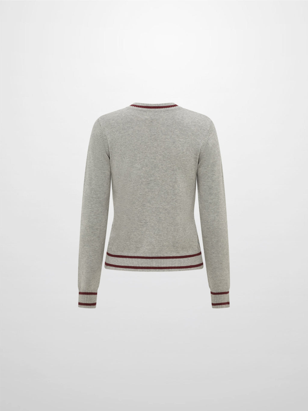 V Neck Argyle Sweater - Grey