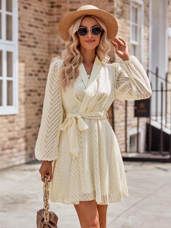 Miss Sparkling | Long Sleeve Wrap Front Dress