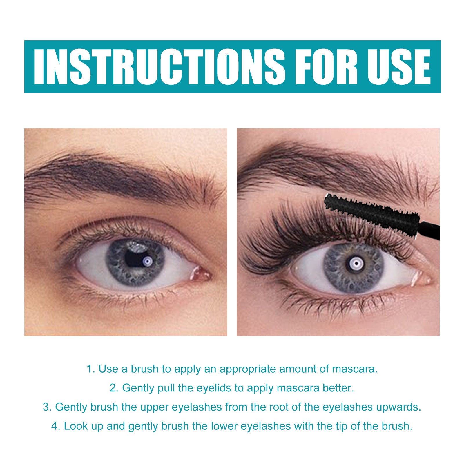 EELHOE Mascara Cream (Brown), Slim And Thick Curling, Waterproof And Sweatproof Lengthening, No Caking And No Smudging