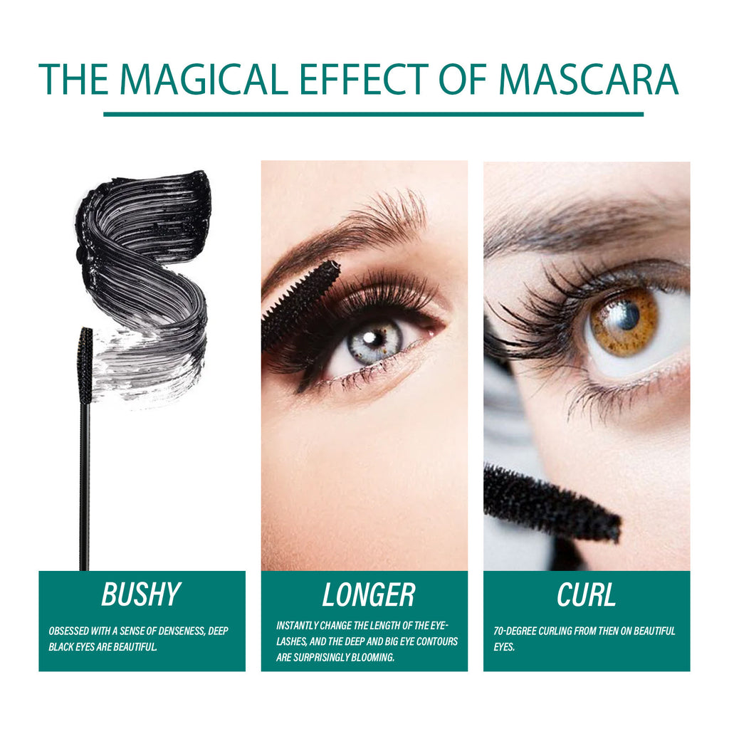 EELHOE Mascara Cream (Black), Slim And Thick Curling, Waterproof And Sweatproof Lengthening, No Caking And No Smudging