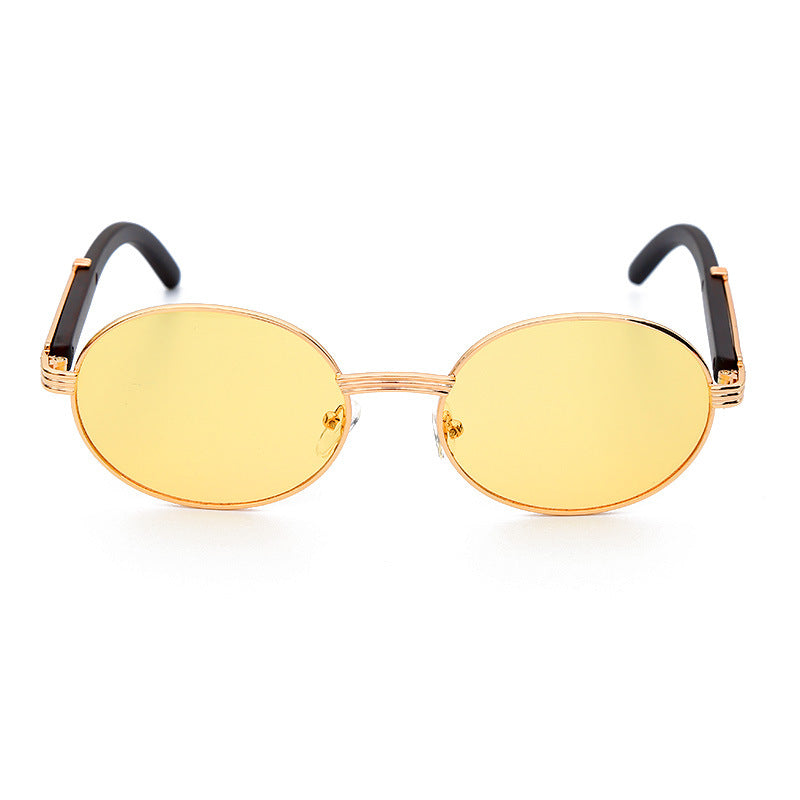 New Trend Ins Net Red Star With The Same Round Frame Sunglasses Big Frame Street Shooting Thin Sunglasses Naked Frame Sunglasses
