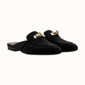 Cowhide Low Heel Round Head Metal Buckle Headband Back Air Cool Tug for Women