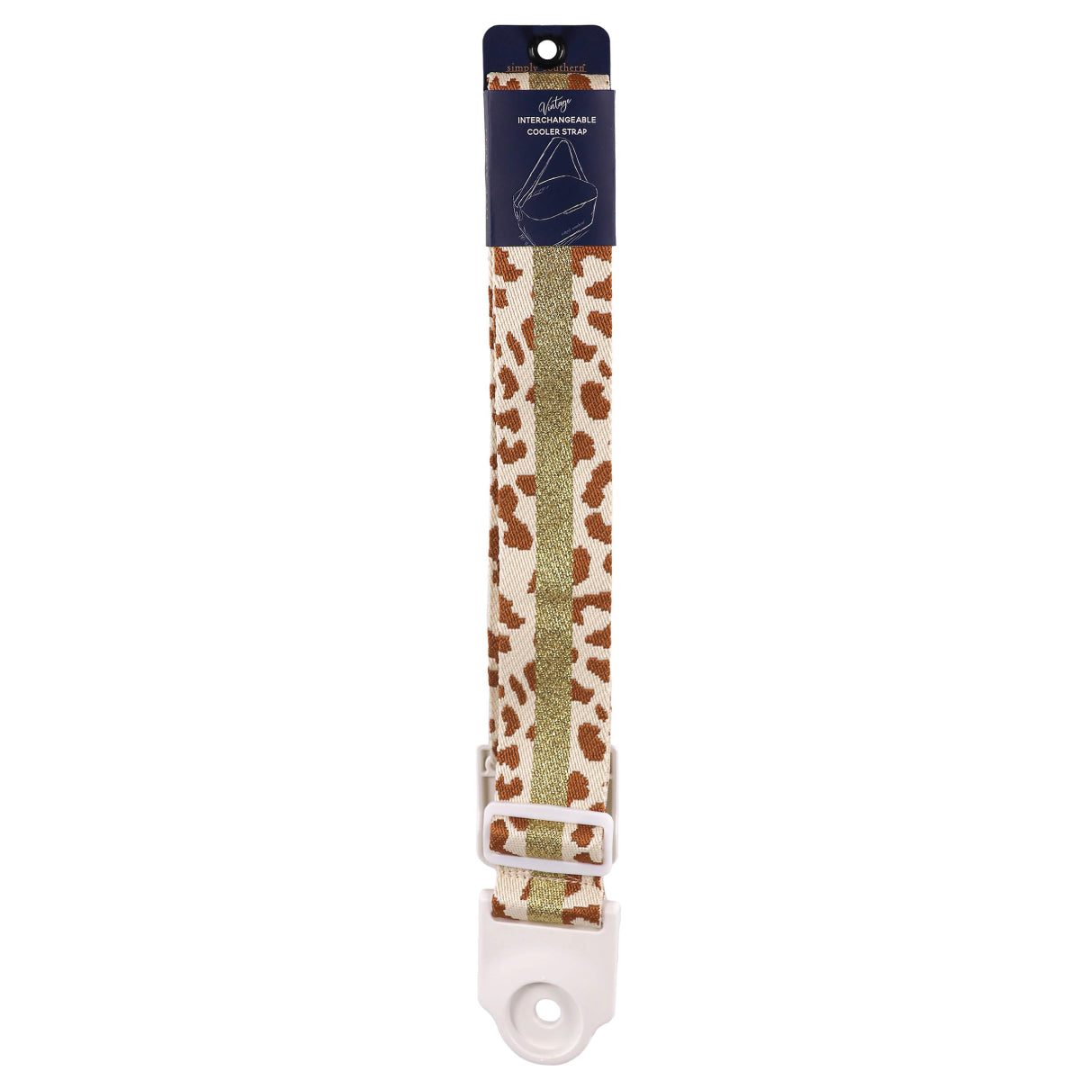 Simply Southern® Cooler Strap: Leopard Cream