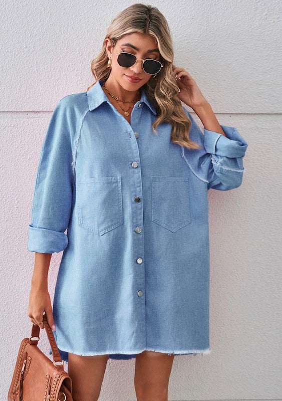 Miss Sparkling | Denim Dress-1
