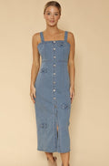 Miss Sparkling | Denim Dress with Bow Detailing