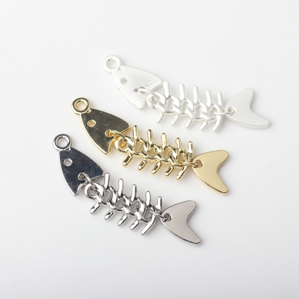 Alloy Fishbone Pendant for DIY Jewelry