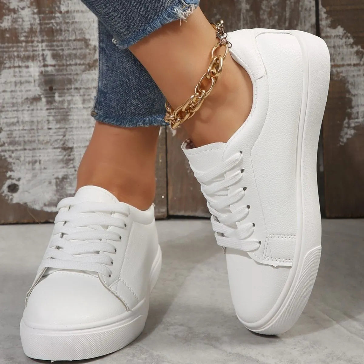 Round Toe Platform Sneakers