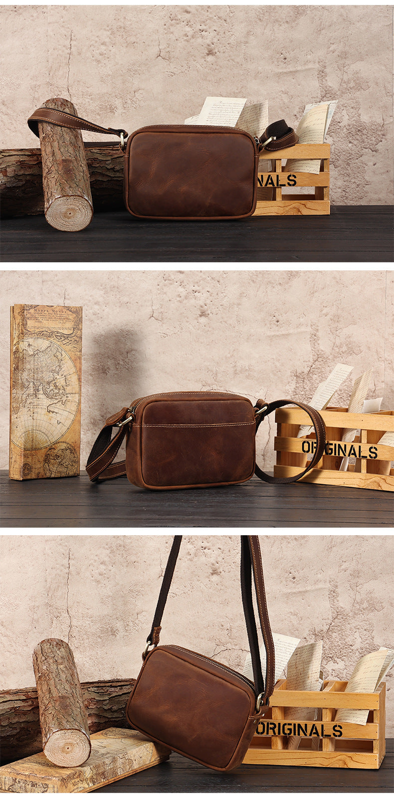 Retro Genuine Leather Men's Messenger Bag