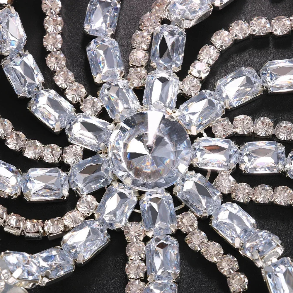 New Boho Long Tassel Hair Chain Rhinestone Head Chain Dance Headband Wedding Tiara Accessories Fringe Hat Headpiece Women