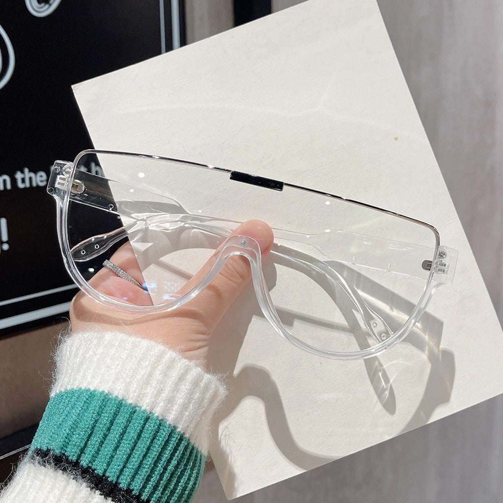 Large frame integrated lenses sunglasses