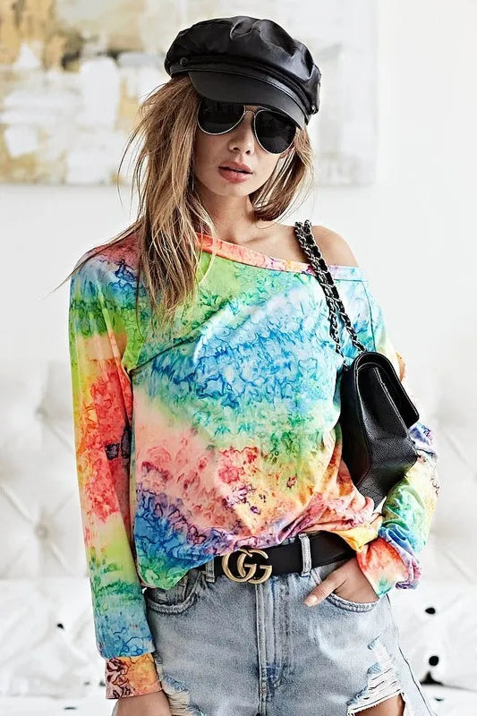 BiBi Tie Dye Soft Knit Jersey T-Shirt