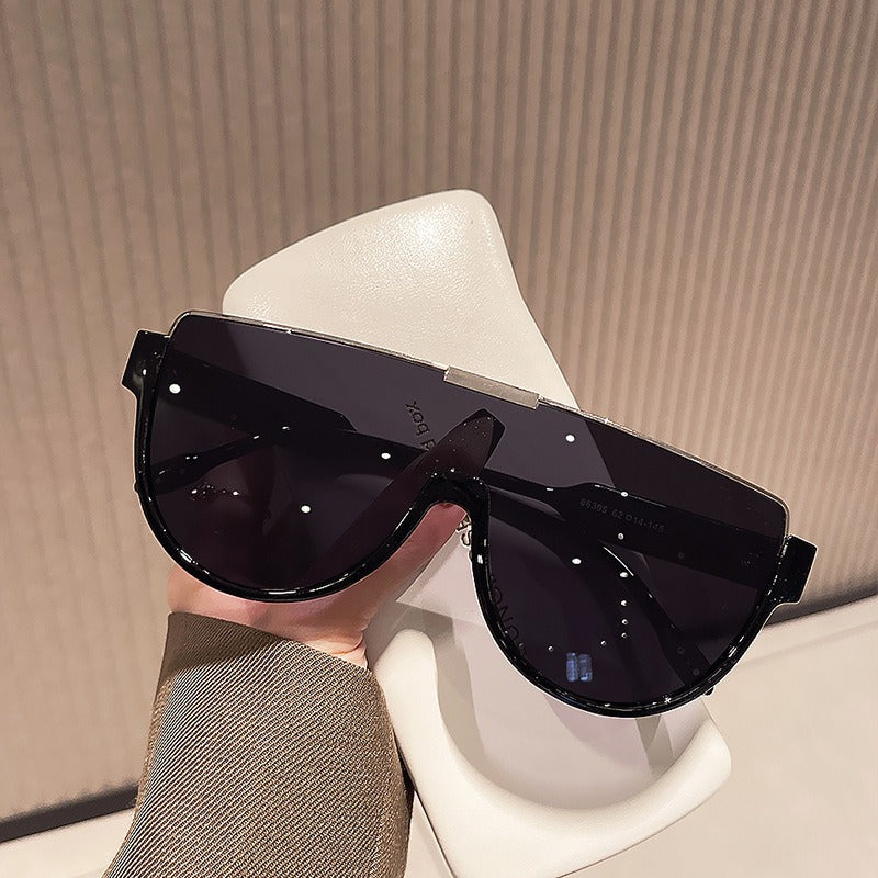 Large frame integrated lenses sunglasses