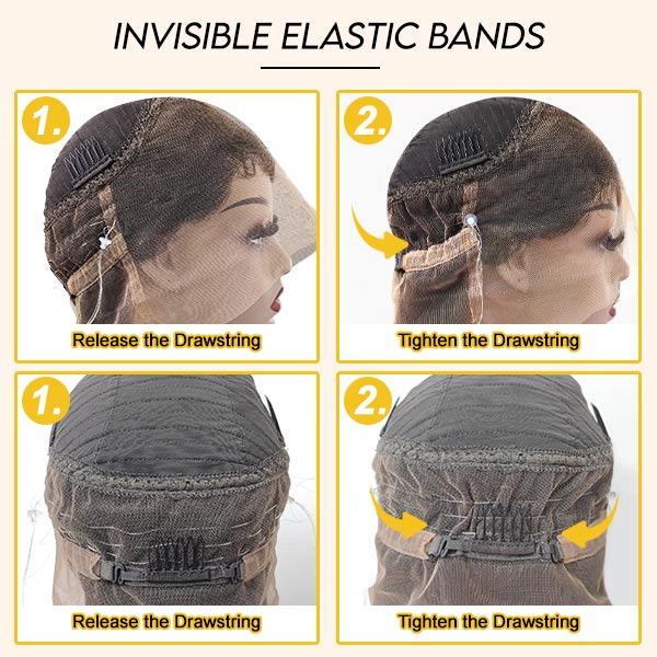 Junoda Water Wave Invisi Strap Snug Fit 360 Transparent Lace Frontal Bleached Knots Pre Cut Lace Wig
