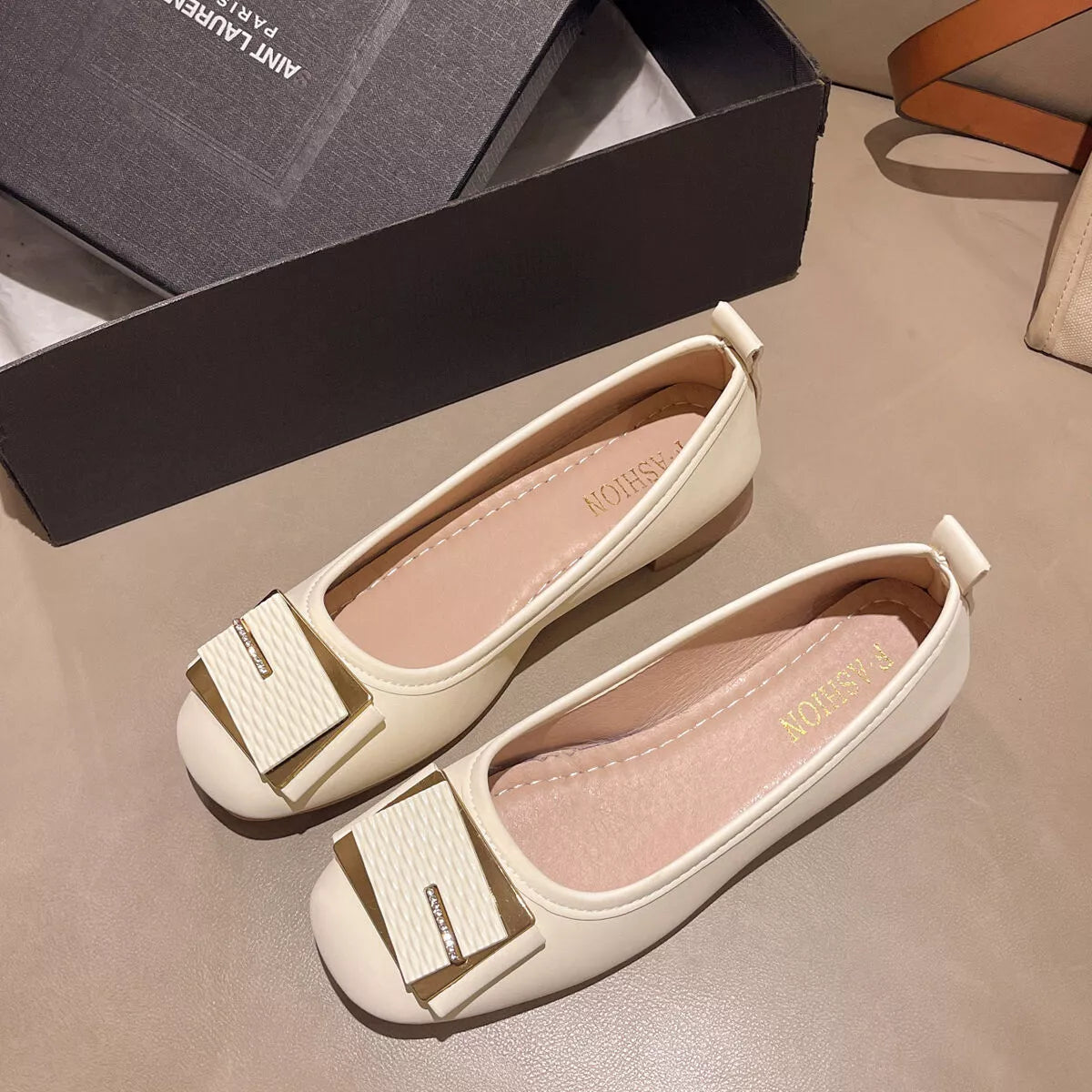 Round Toe Block Heels Slip-Ons
