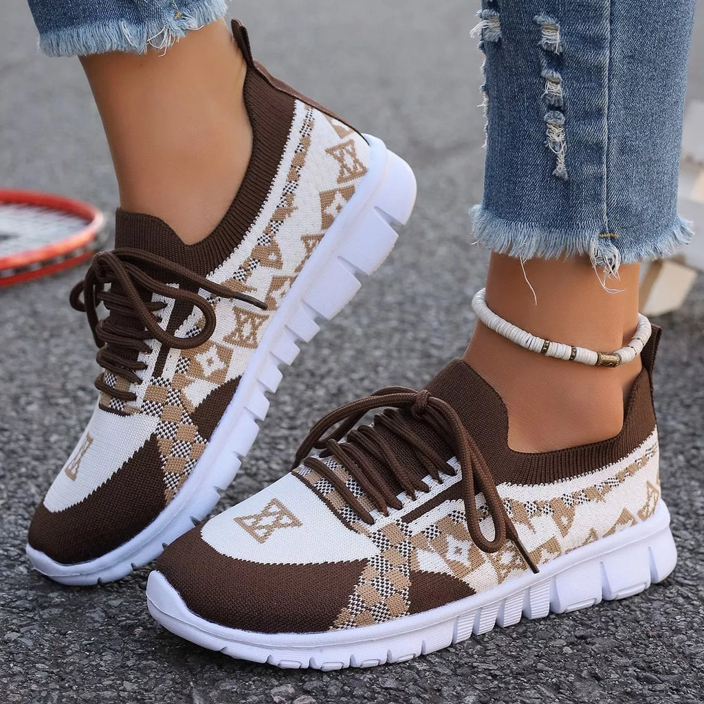 Breathable Mesh Lace Up Sneakers
