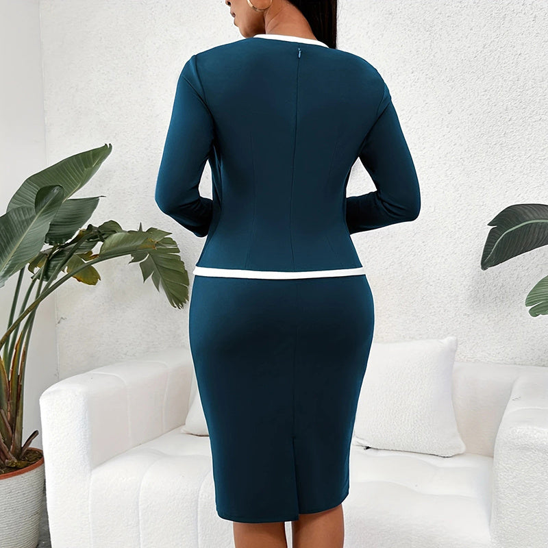 Women’s Square‑Neck Bodycon Office Dress