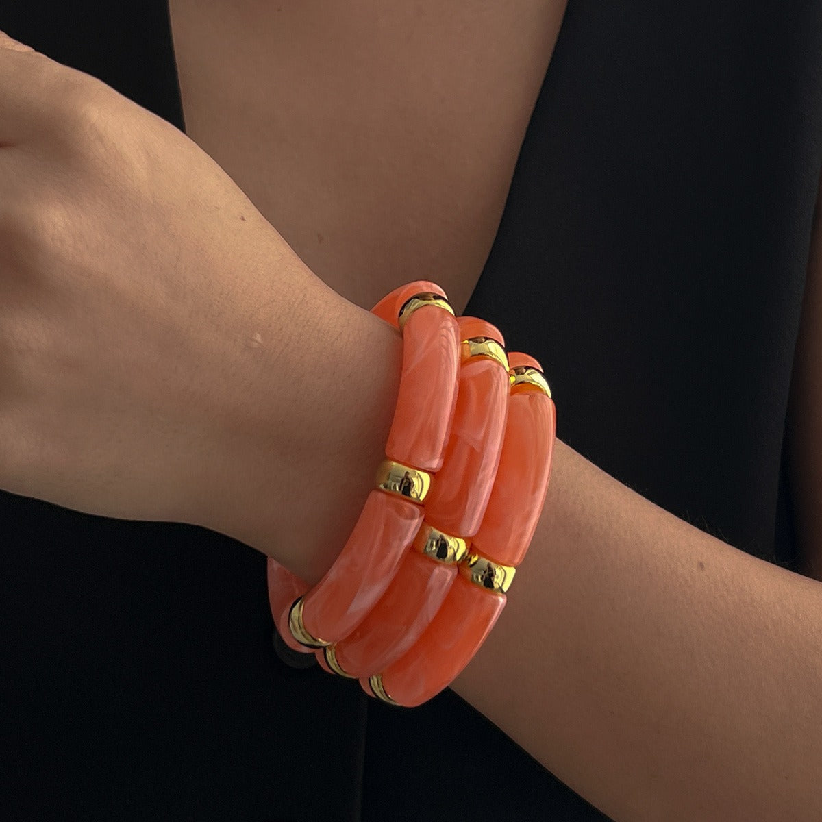 Light Luxury Beaded Bamboo Bracelet