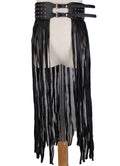 Fantastic Long Fringe Belt Black Leather Designer Belts