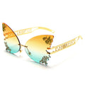 New Big Frame Hot Sale Butterfly Sunglasses Metal Legs Fashion Personality Multicolor Glasses Broken Powder Sunglasses