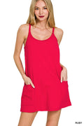 Zenana Cami Mini Dress with Built-in Romper Liner