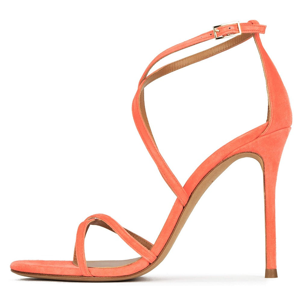 Summer Europe and America Large Round Head Strap Womens High Heel Sandals