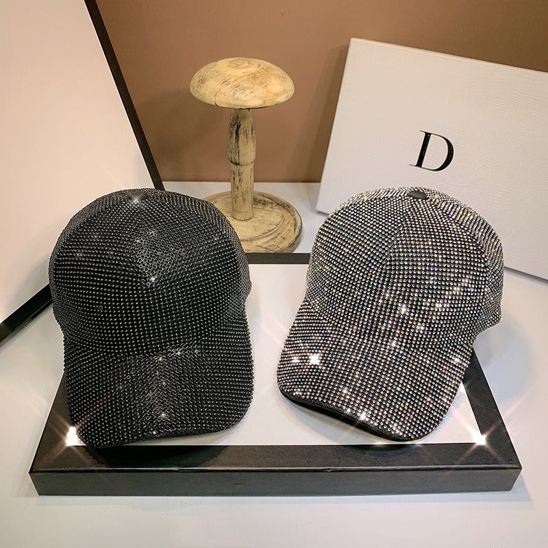 Summer peaked cap heavy handmade rhinestones full of diamonds internet celebrity baseball cap versatile sun protection hat