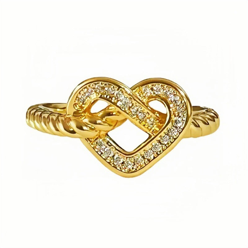 Zircon Inlay Geometric Open Ring Set